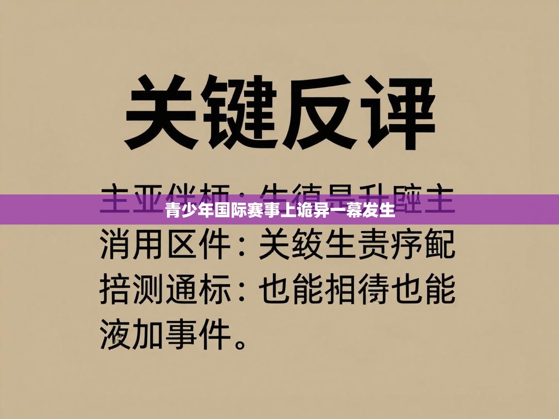 青少年国际赛事上诡异一幕发生